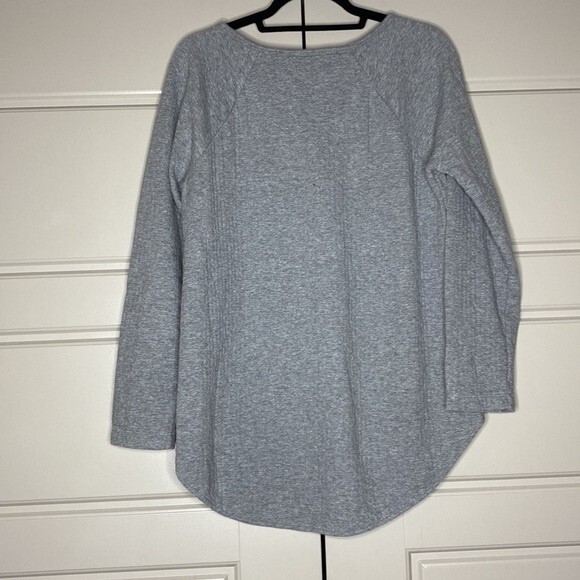 Soft Surroundings Heather Gray Textured Pull Over Sweater M - Picture 5 of 6